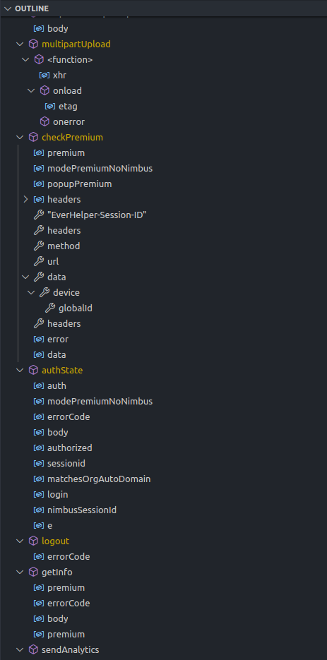 outline of the code